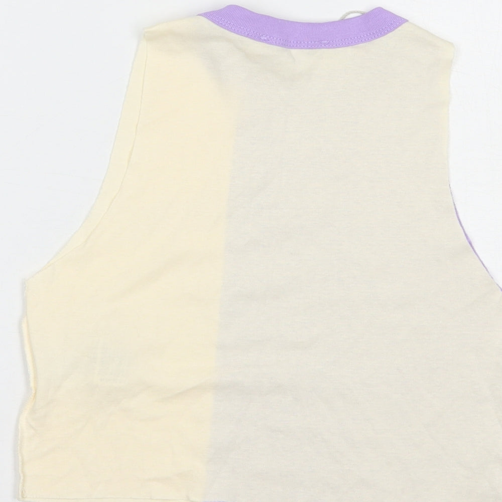 Womens UK Size S Pull & Bear Ivory Cropped Tank