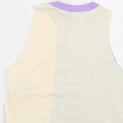 Womens UK Size S Pull & Bear Ivory Cropped Tank