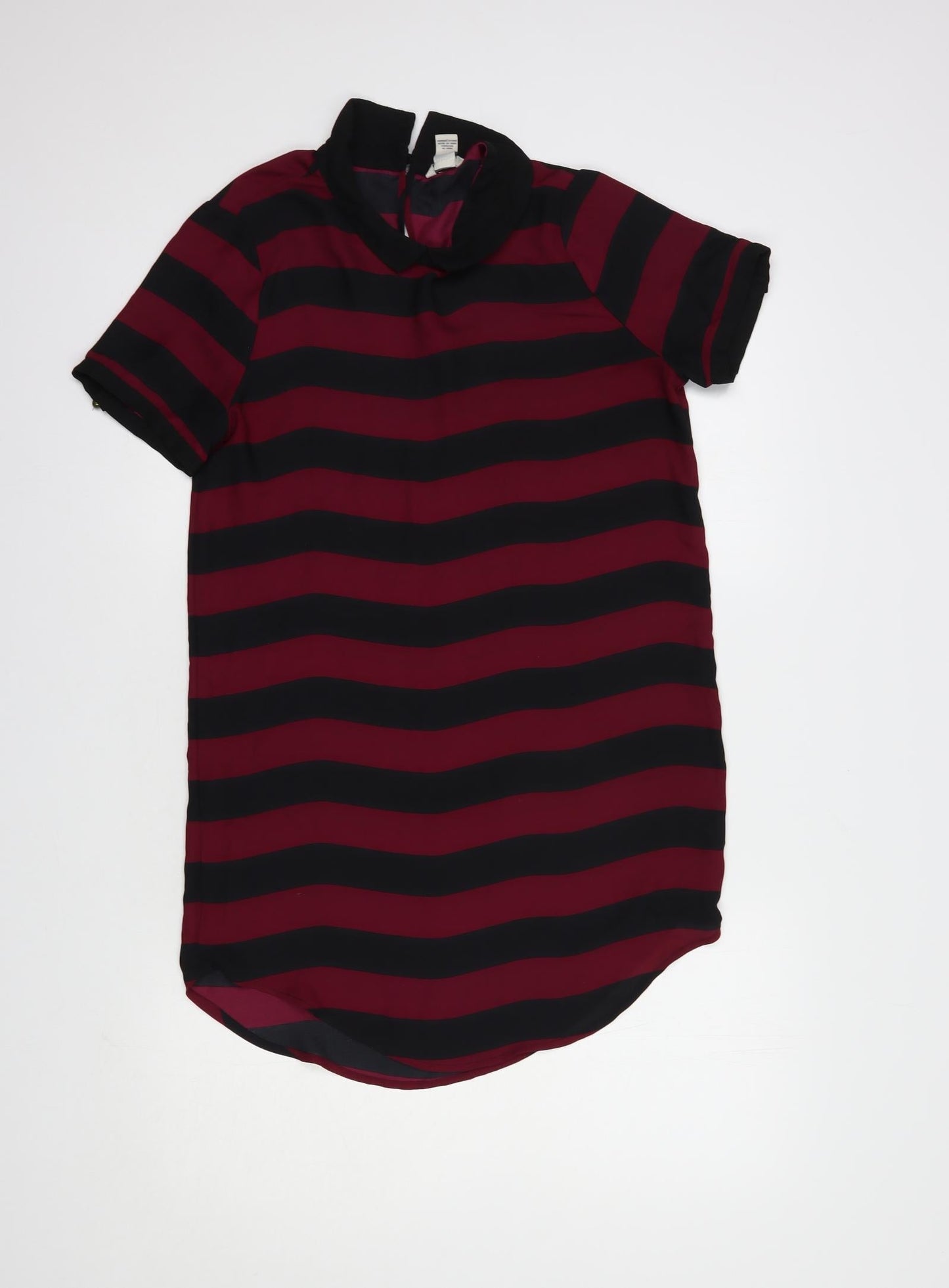 XXI Los Angeles Womens Purple Striped Polyester Tunic Blouse Size S Collared