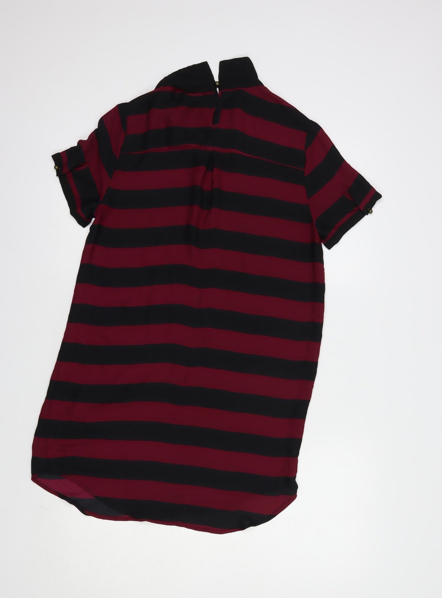 XXI Los Angeles Womens Purple Striped Polyester Tunic Blouse Size S Collared