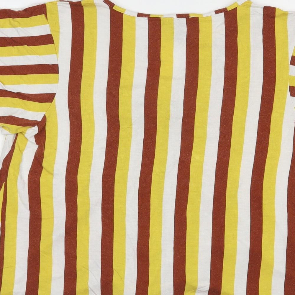 Womens UK Size 8 New Look Yellow Basic Blouse