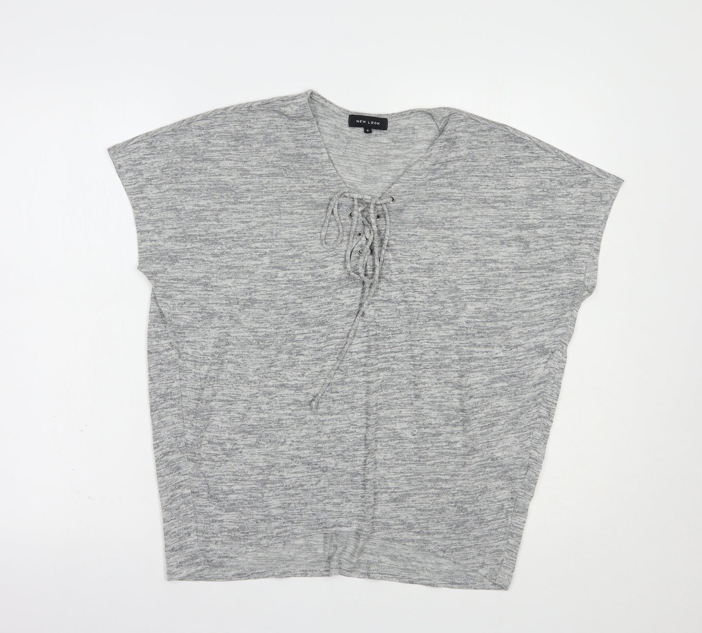 Womens UK Size S New Look Grey Basic Blouse