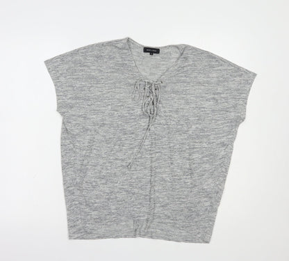 Womens UK Size S New Look Grey Basic Blouse