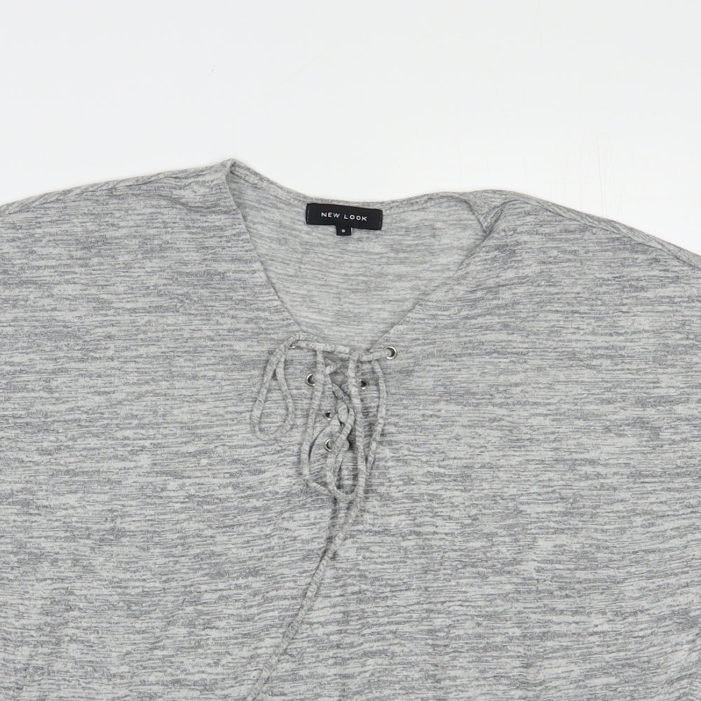 Womens UK Size S New Look Grey Basic Blouse