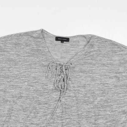 Womens UK Size S New Look Grey Basic Blouse
