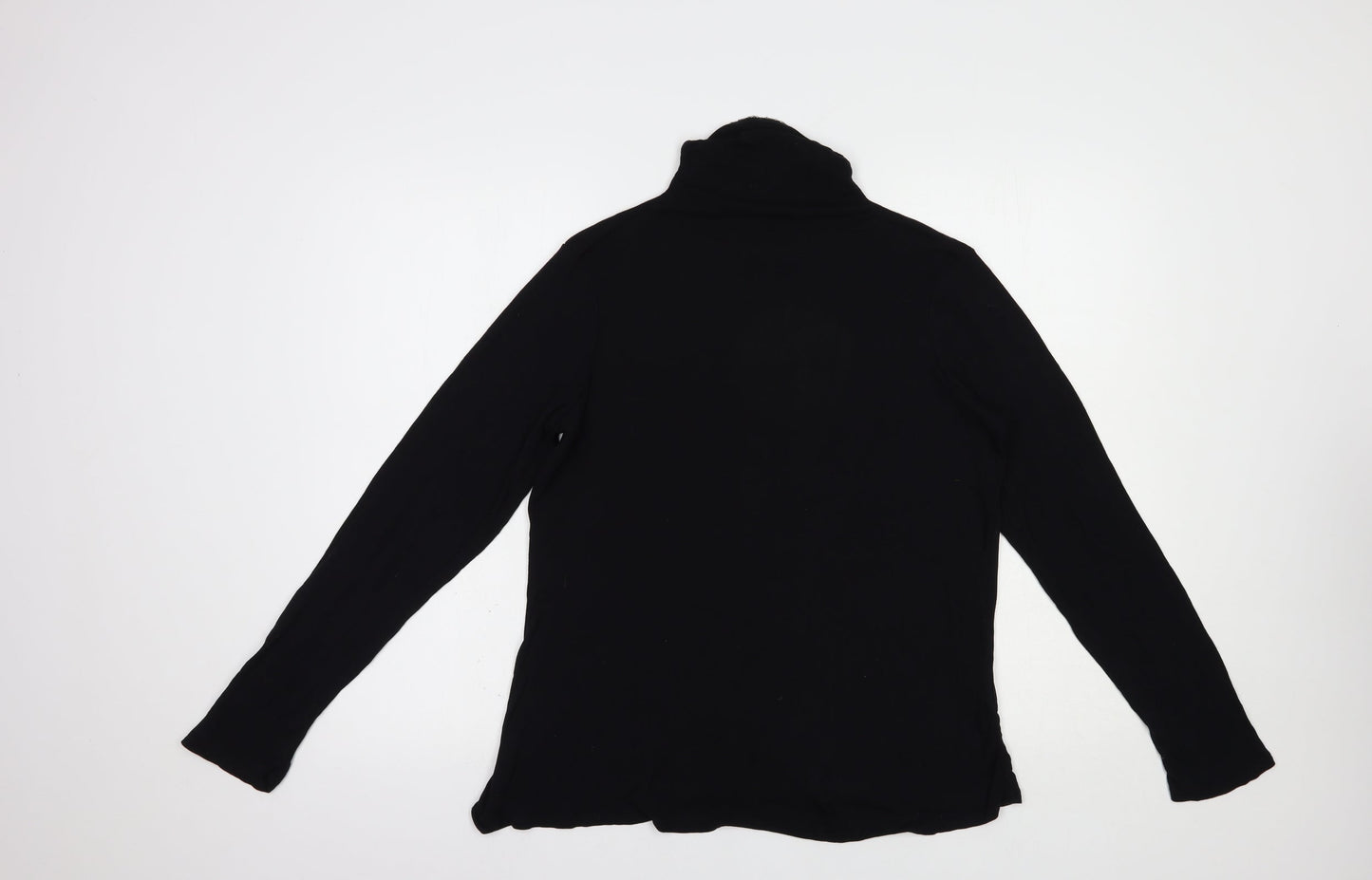 Crosby Womens Black  Modal Basic Blouse Size XL High Neck