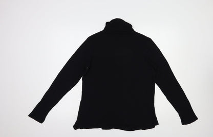 Crosby Womens Black  Modal Basic Blouse Size XL High Neck