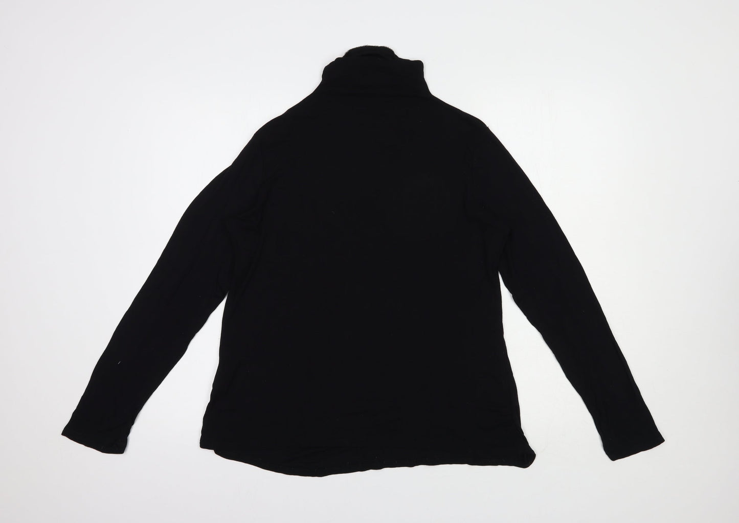 Crosby Womens Black  Modal Basic Blouse Size XL High Neck