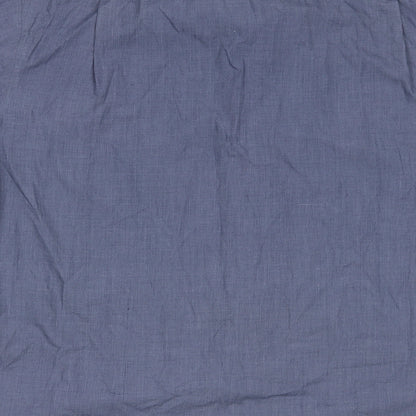 Mens UK Size L Hazard Blue  Button-Up Short Sleeve Casual Shirt
