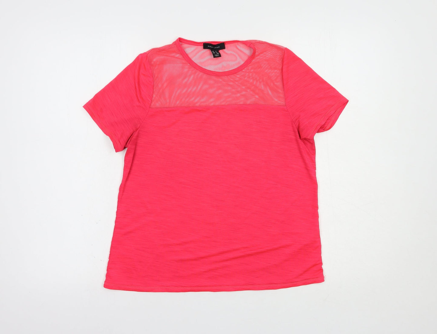 Womens UK Size S New Look Pink Basic T-Shirt