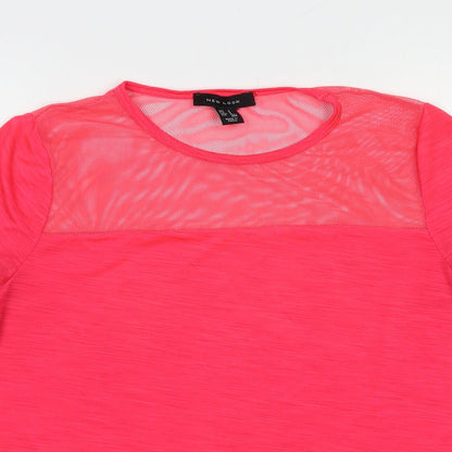Womens UK Size S New Look Pink Basic T-Shirt