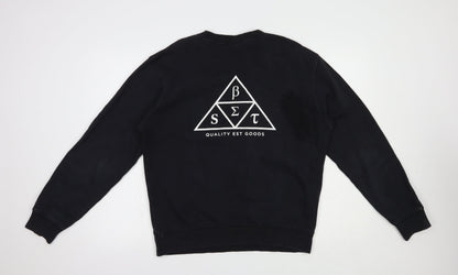 Best Womens Black  Cotton Pullover Sweatshirt Size M  Pullover