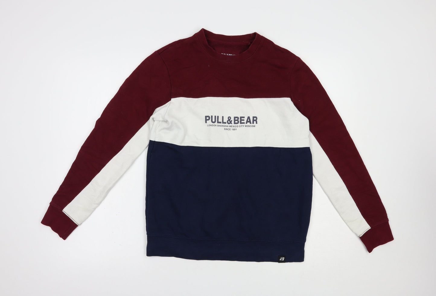 Pull & Mens Blue  Cotton Pullover Sweatshirt Size XS