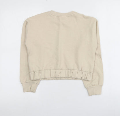 George Girls Beige Geometric Cotton Pullover Sweatshirt Size 9-10 Years   - Friends TV Series