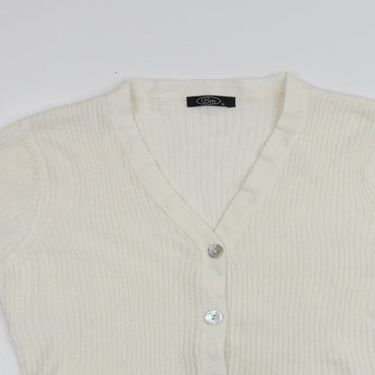 Womens UK Size M BM Ivory Cardigan Jumper
