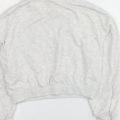 H&M Girls Grey Geometric Cotton Pullover Sweatshirt Size 11-12 Years