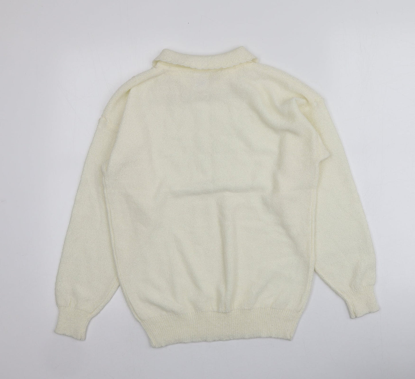 Littlewoods Womens Ivory Collared  Acrylic Pullover Jumper Size 14