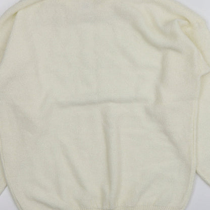 Littlewoods Womens Ivory Collared  Acrylic Pullover Jumper Size 14
