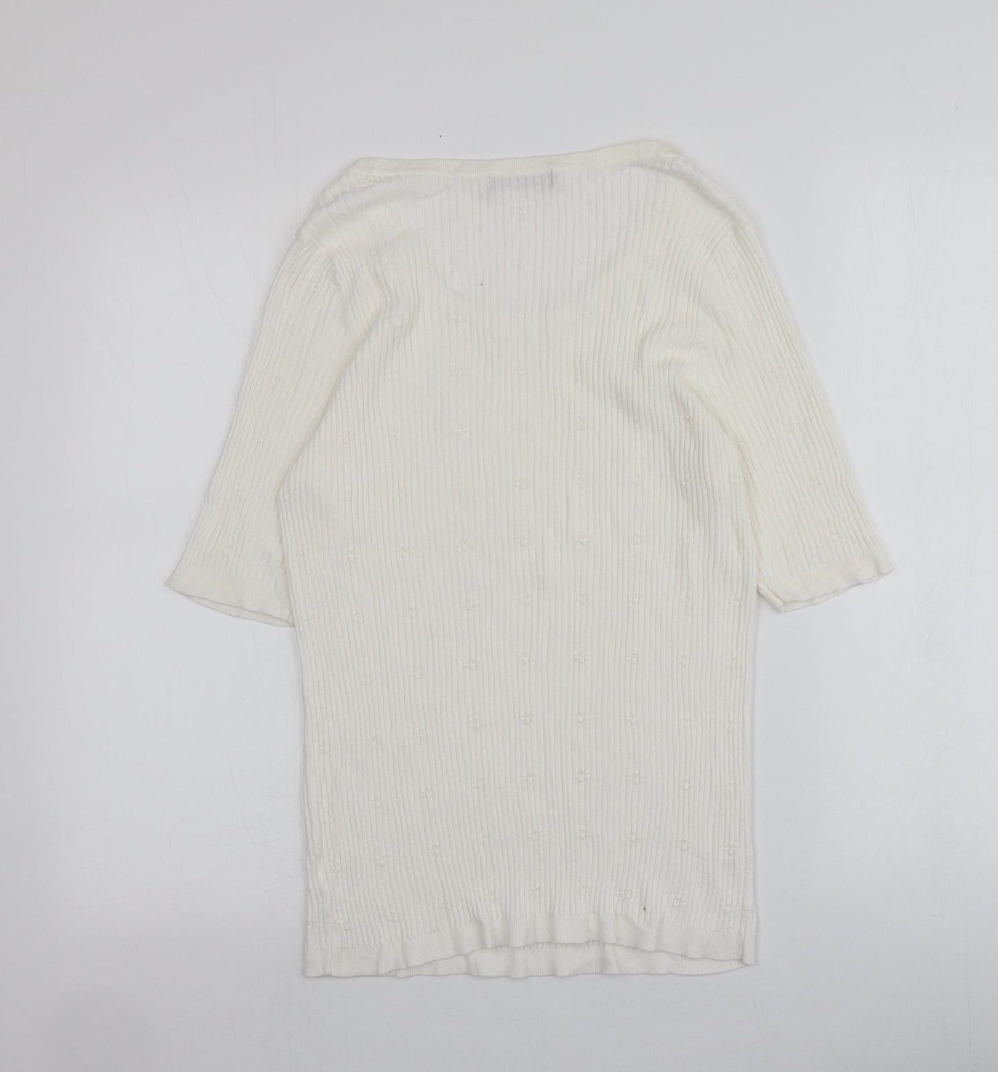 F&F Womens Ivory Round Neck  Acrylic Pullover Jumper Size 16