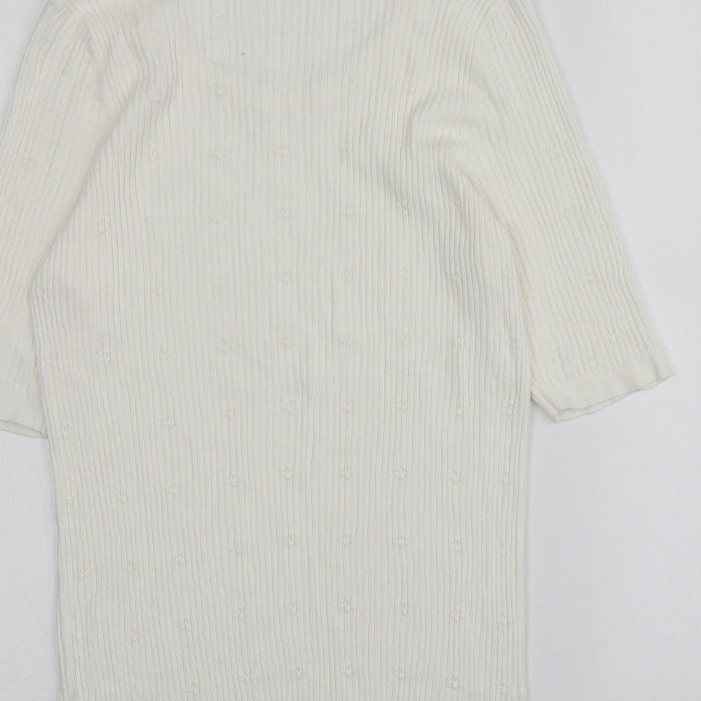 F&F Womens Ivory Round Neck  Acrylic Pullover Jumper Size 16