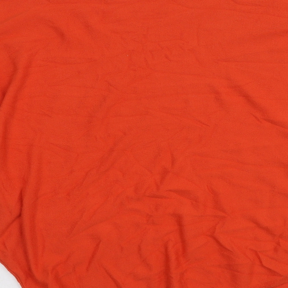 C.Valentyne Womens Orange  Viscose Basic Blouse One Size Square Neck