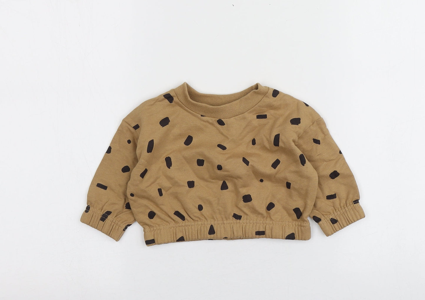 Pepco  Brown Polka Dot 100% Cotton Basic T-Shirt Size 3-6 Months Round Neck