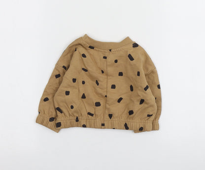 Pepco  Brown Polka Dot 100% Cotton Basic T-Shirt Size 3-6 Months Round Neck