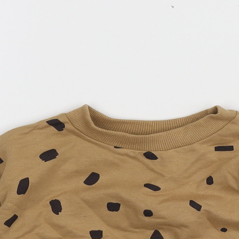 Pepco  Brown Polka Dot 100% Cotton Basic T-Shirt Size 3-6 Months Round Neck