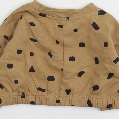 Pepco  Brown Polka Dot 100% Cotton Basic T-Shirt Size 3-6 Months Round Neck