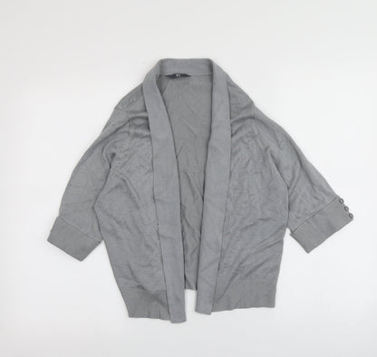 BHS Womens Grey V-Neck  Viscose Cardigan Jumper Size 16
