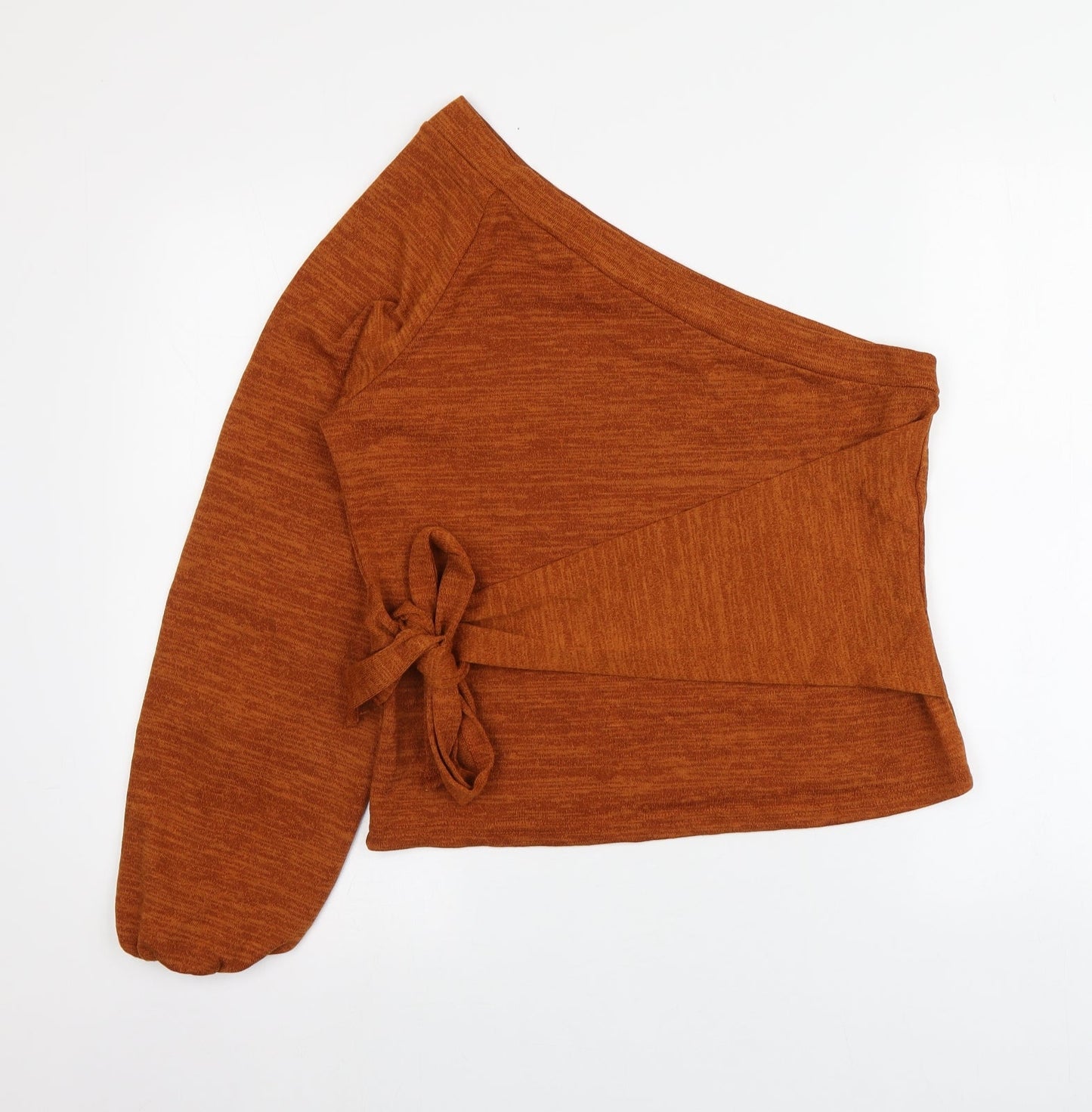 SheIn Womens Brown  Polyester Basic T-Shirt Size XL One Shoulder