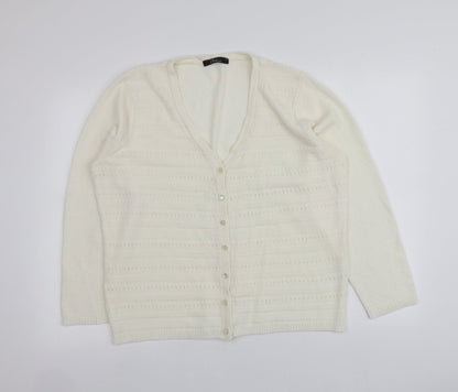 Womens UK Size M BM Ivory Cardigan Jumper