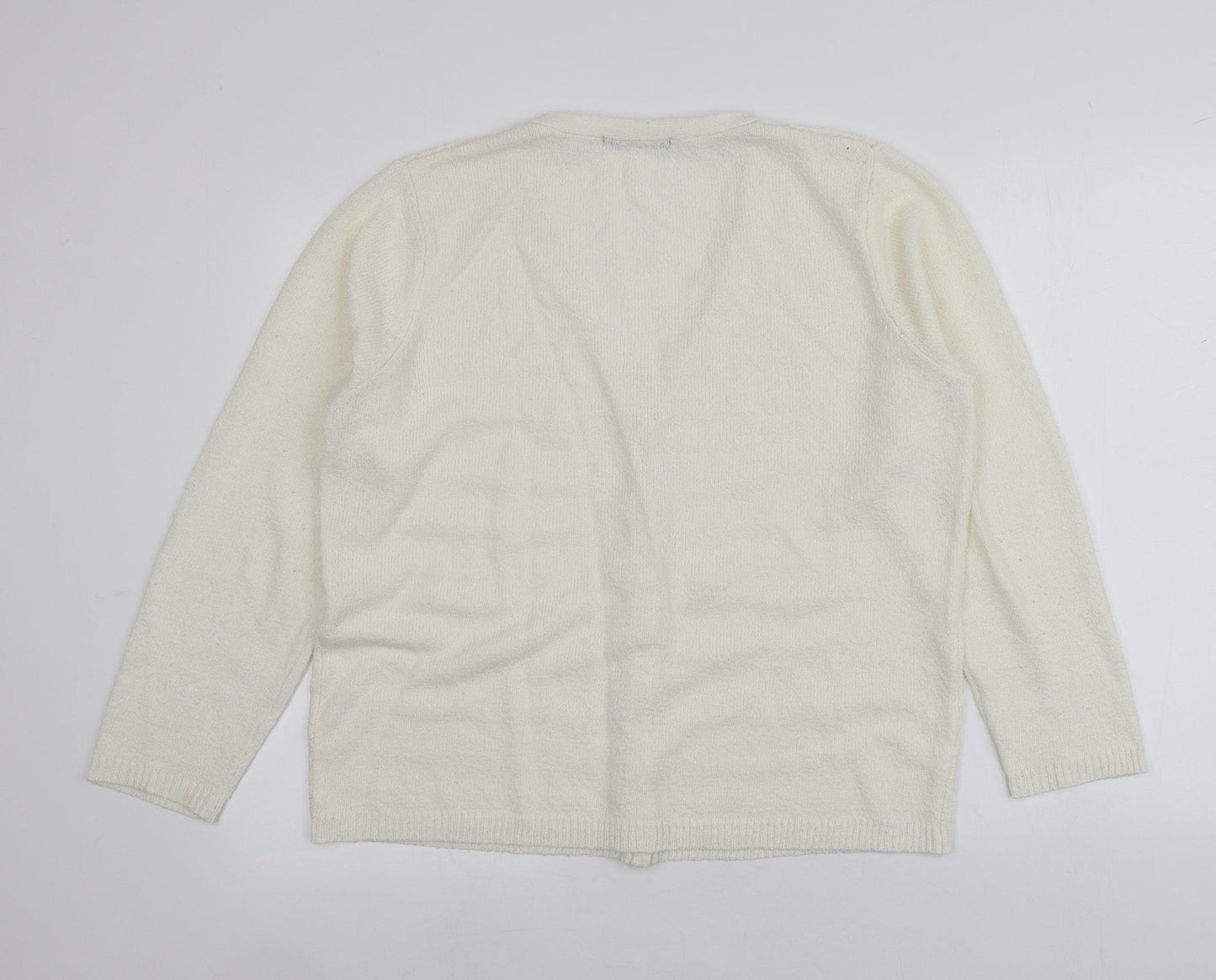 Womens UK Size M BM Ivory Cardigan Jumper