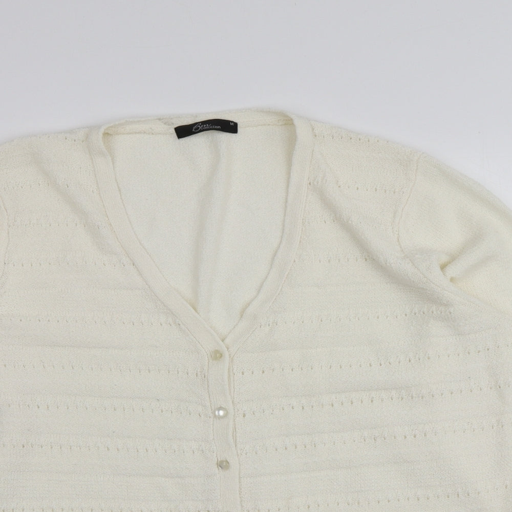 Womens UK Size M BM Ivory Cardigan Jumper