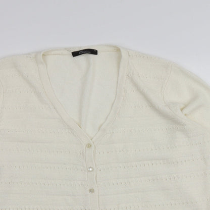 Womens UK Size M BM Ivory Cardigan Jumper
