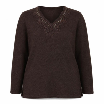 Womens UK Size M Reflect Brown Pullover Jumper
