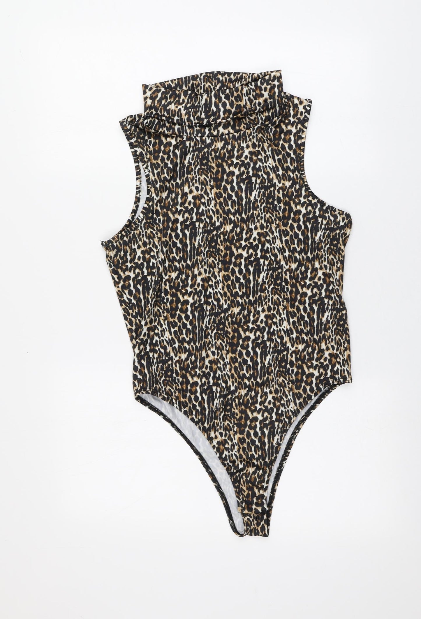 Primark Womens Multicoloured Animal Print Polyester Bodysuit One-Piece Size 12