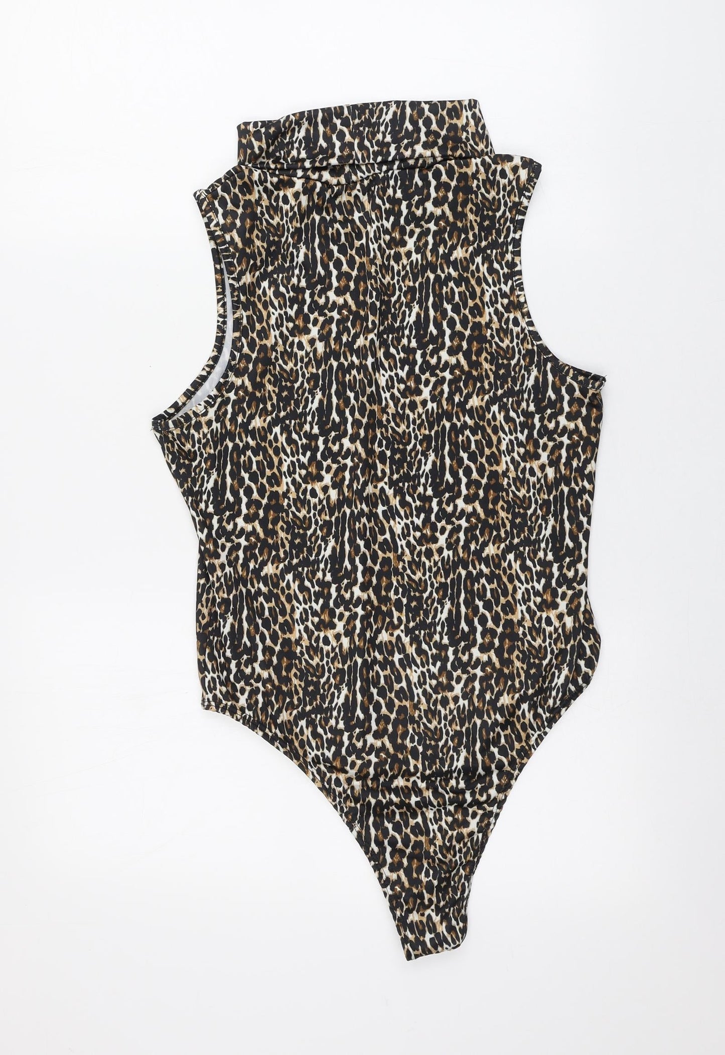 Primark Womens Multicoloured Animal Print Polyester Bodysuit One-Piece Size 12