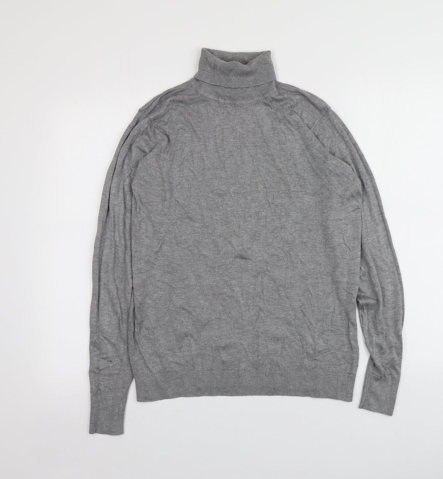 b.young Womens Grey Roll Neck  Viscose Pullover Jumper Size L