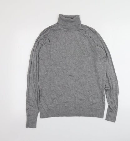 b.young Womens Grey Roll Neck  Viscose Pullover Jumper Size L