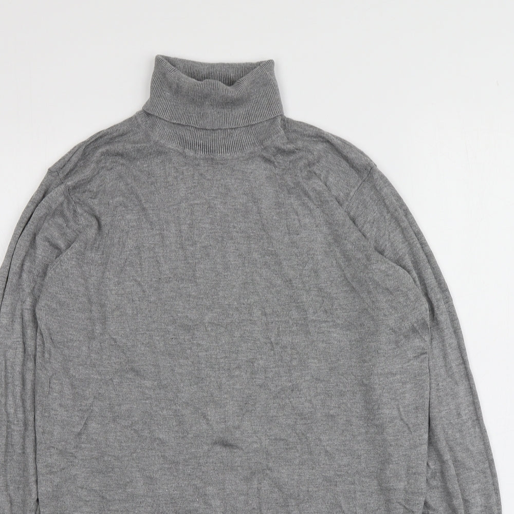 b.young Womens Grey Roll Neck  Viscose Pullover Jumper Size L