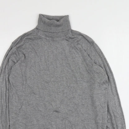 b.young Womens Grey Roll Neck  Viscose Pullover Jumper Size L