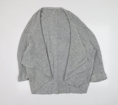 TU Womens Grey V-Neck  Acrylic Cardigan Jumper Size L