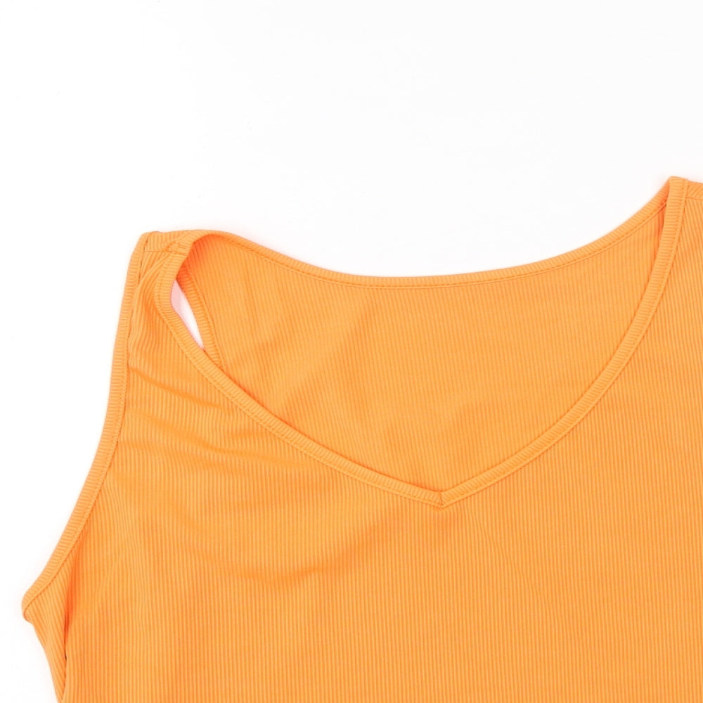 SheIn Womens Orange  Polyester Camisole Tank Size XL Round Neck