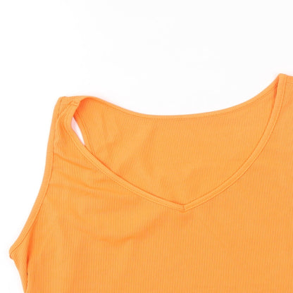 SheIn Womens Orange  Polyester Camisole Tank Size XL Round Neck