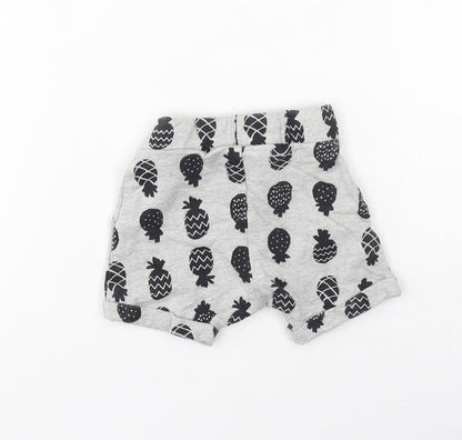 George  Baby Grey  Cotton Cropped Trousers Size 0-3 Months   - pineapples