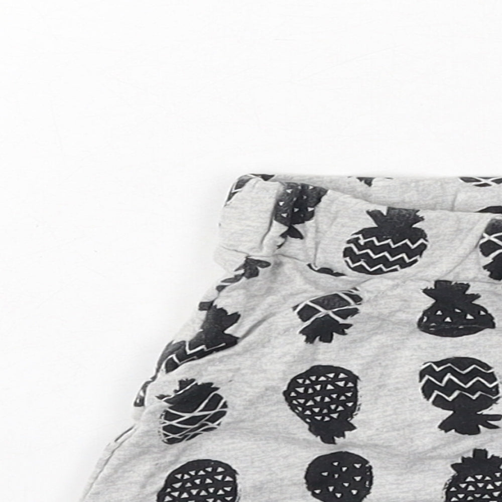 George  Baby Grey  Cotton Cropped Trousers Size 0-3 Months   - pineapples