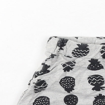 George  Baby Grey  Cotton Cropped Trousers Size 0-3 Months   - pineapples