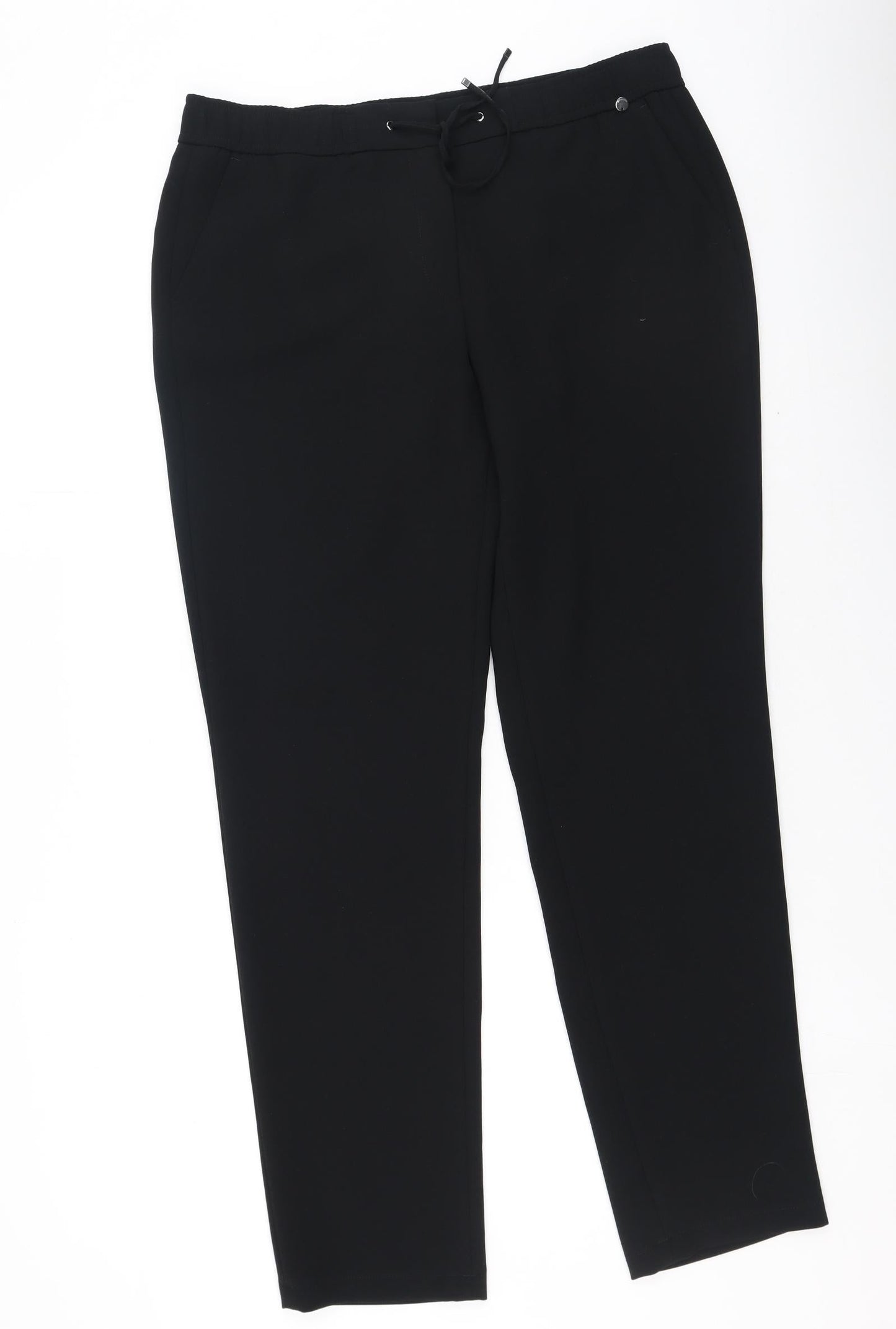 Womens UK Size 42 Preworn Regular Fit Jogger Black Trousers
