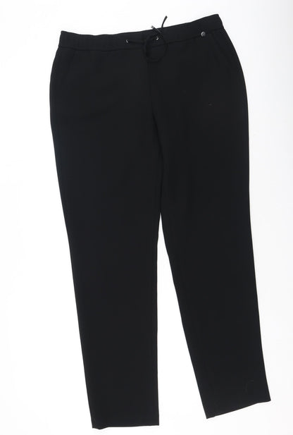 Womens UK Size 42 Preworn Regular Fit Jogger Black Trousers